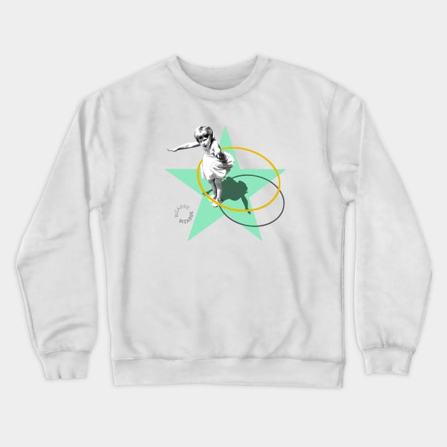 Hula Hoop Girl Crewneck Sweatshirt by Bizarre Bizarre